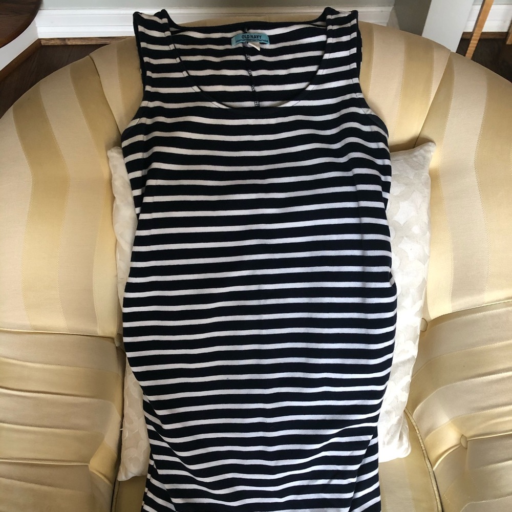 Old Navy XS navy/white maternity tank dress